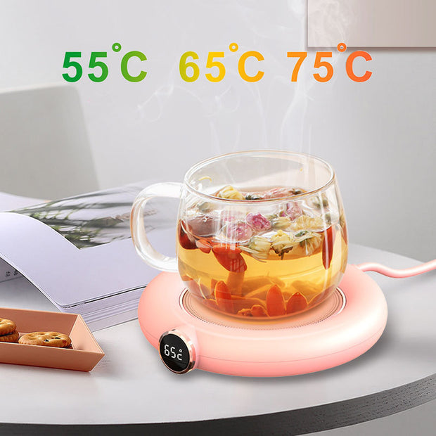 CozyWarm USB Cup Warmer Pad - Adjustable Temperature Electric Mug Heater with LED Display