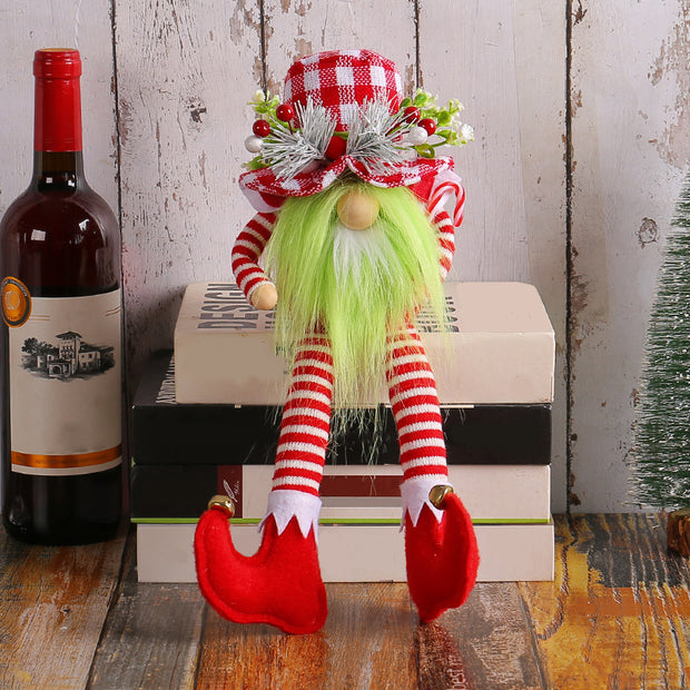 Jolly Long-Legged Green Beard Christmas Doll