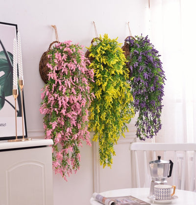 "BloomVine: Hanging Artificial Flower Wall Decoration"**Product Description:** 


 
 
 


 Add a touch of elegance to your home, garden, or wedding décor with the 
 
 **BloomVine: 
 
 Hanging Artificial Flower Wall DecoZIP UP EXPRESSGardenHanging Artificial Flower Wall Decoration"