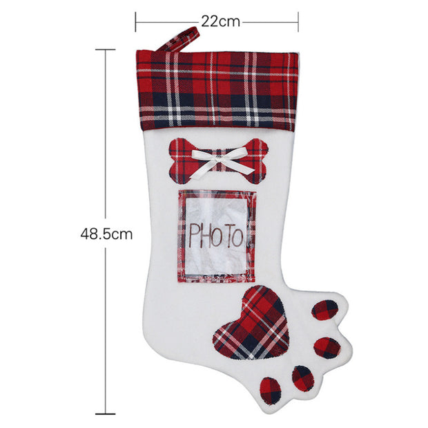 Paws & Claus Christmas Stocking Gift Bag