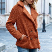 SoftGlow Fluffy Lapel Coat - Cozy Winter Button-Up Jacket Cardigan for Women