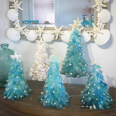 DIY Blue Glass Christmas Tree Ornament