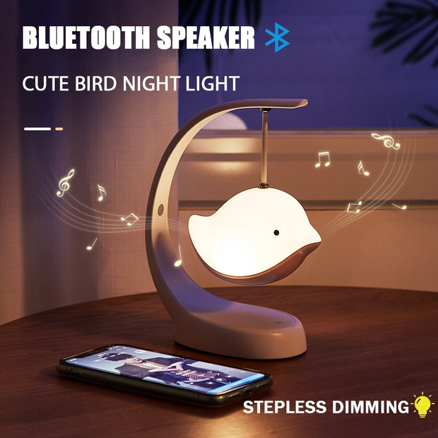 LED Night Light Bluetooth Speaker Cute Bird Lamp