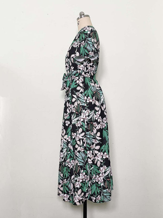 Summer Floral Print Slit Midi DressProduct information:
 
 Skirt-type: asymmetric skirt
 
 Color: 109118 Green, 109118 White, 109118 yellow, 109118 Rose Red
 
 Size: S,M,L,XL,XXL
 
 Style type: artistZIP UP EXPRESSWomanSummer Floral Print Slit Midi Dress