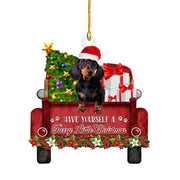 Festive Sausage Dog Christmas Ornament