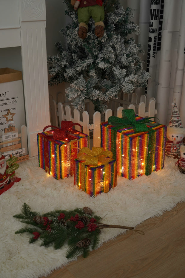 Illuminated Gift Box Trio with Remote Control