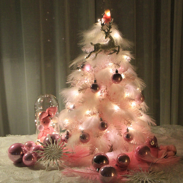 Blush Feather Mini Christmas Tree Decor