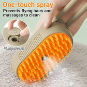 PurrfectPaws 3-in-1 Electric Steamy Brush - Cat & Dog Grooming Comb with Massage & Hair Removal