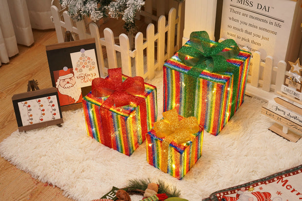 Illuminated Gift Box Trio with Remote Control