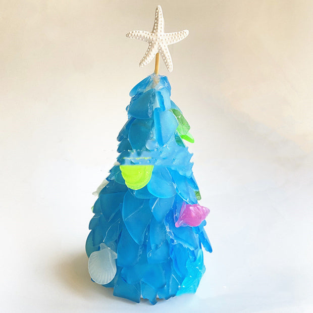 DIY Blue Glass Christmas Tree Ornament