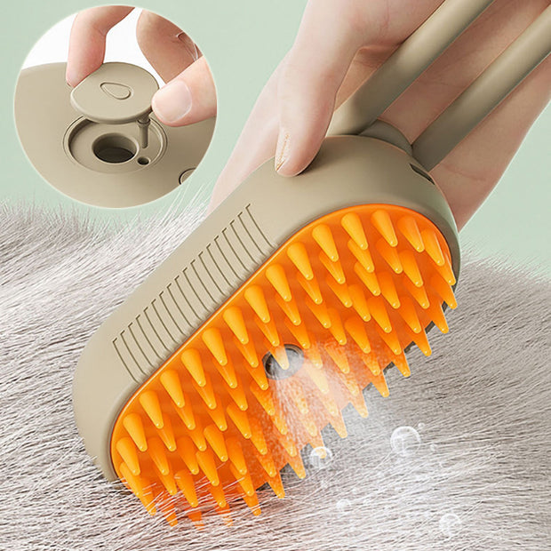 PurrfectPaws 3-in-1 Electric Steamy Brush - Cat & Dog Grooming Comb with Massage & Hair Removal