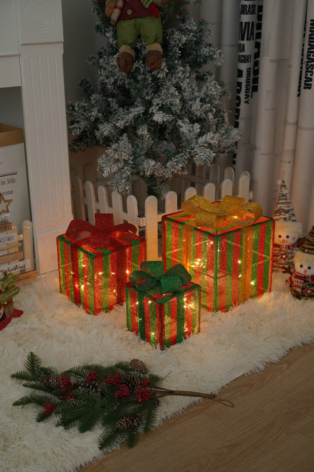 Illuminated Gift Box Trio with Remote Control