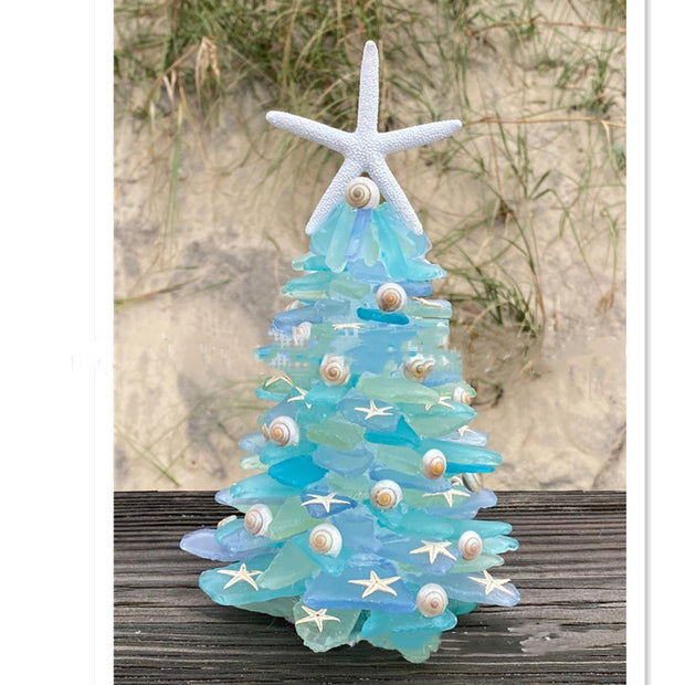 DIY Blue Glass Christmas Tree Ornament