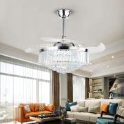 European Crystal LED Fan Chandelier