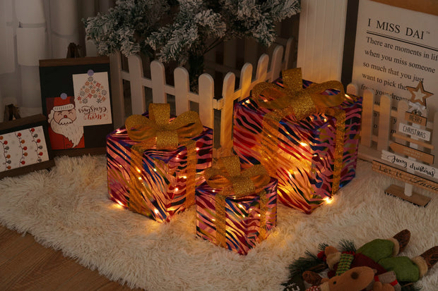 Illuminated Gift Box Trio with Remote Control