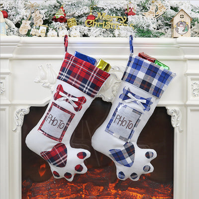 Paws & Claus Christmas Stocking Gift Bag