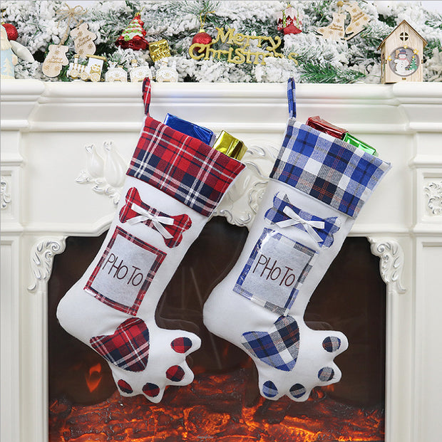 Paws & Claus Christmas Stocking Gift Bag