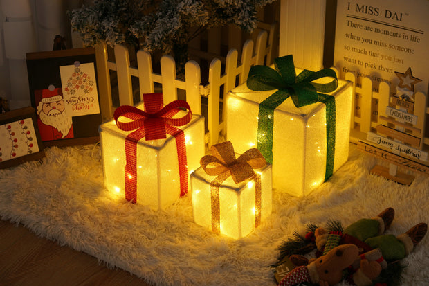 Illuminated Gift Box Trio with Remote Control