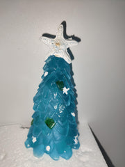 DIY Blue Glass Christmas Tree Ornament