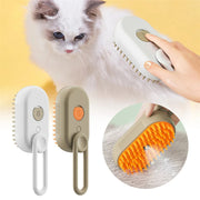 PurrfectPaws 3-in-1 Electric Steamy Brush - Cat & Dog Grooming Comb with Massage & Hair Removal