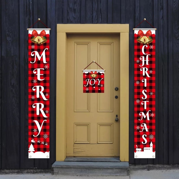 Christmas Festive Banner & Curtain Set