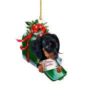 Festive Sausage Dog Christmas Ornament