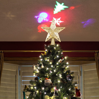 Starry Snowflake LED Tree Topper Projector