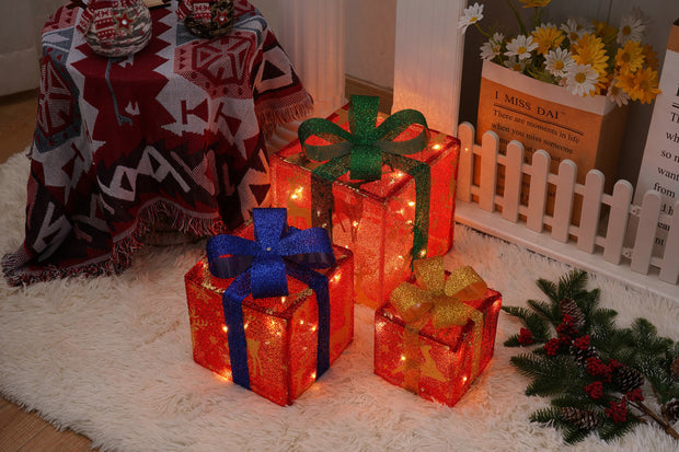 Illuminated Gift Box Trio with Remote Control