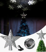 Starry Snowflake LED Tree Topper Projector