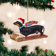 Festive Sausage Dog Christmas Ornament