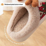 SnuggleHoof Christmas Elk Plush Slippers - Cozy Winter Non-Slip House Shoes for Women