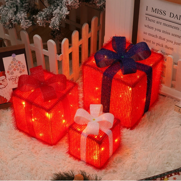 Illuminated Gift Box Trio with Remote Control