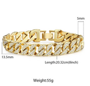 Miami Gold Curb Cuban BraceletIntroducing the Miami Gold Curb Cuban Chain Bracelet, a timeless and original piece of jewelry perfect for an elegant, sophisticated look. This beautiful bracelet isZIP UP EXPRESSMiami Gold Curb Cuban Bracelet