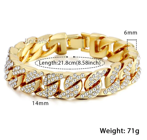 Miami Gold Curb Cuban BraceletIntroducing the Miami Gold Curb Cuban Chain Bracelet, a timeless and original piece of jewelry perfect for an elegant, sophisticated look. This beautiful bracelet isZIP UP EXPRESSMiami Gold Curb Cuban Bracelet