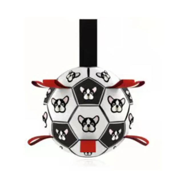 Interactive Soccer Brain Game for DogsSmart Soccer Ball Challenges and Entertains DogsYour dog will have a ball with this ingenious interactive soccer toy!Designed for dogs, this durable rubber soccer baZIP UP EXPRESSInteractive Soccer Brain Game