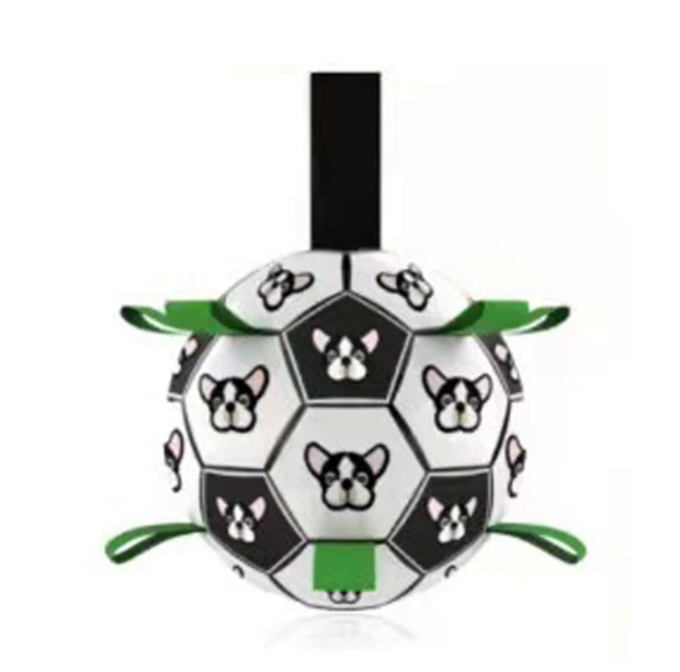 Interactive Soccer Brain Game for DogsSmart Soccer Ball Challenges and Entertains DogsYour dog will have a ball with this ingenious interactive soccer toy!Designed for dogs, this durable rubber soccer baZIP UP EXPRESSInteractive Soccer Brain Game