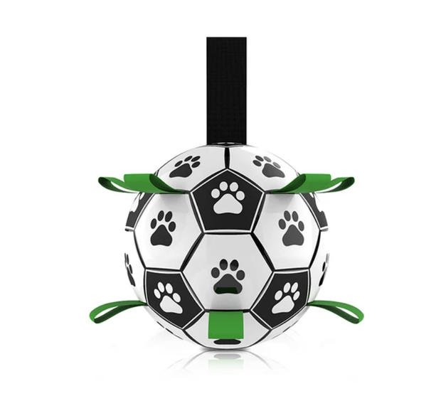 Interactive Soccer Brain Game for DogsSmart Soccer Ball Challenges and Entertains DogsYour dog will have a ball with this ingenious interactive soccer toy!Designed for dogs, this durable rubber soccer baZIP UP EXPRESSInteractive Soccer Brain Game