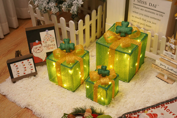 Illuminated Gift Box Trio with Remote Control