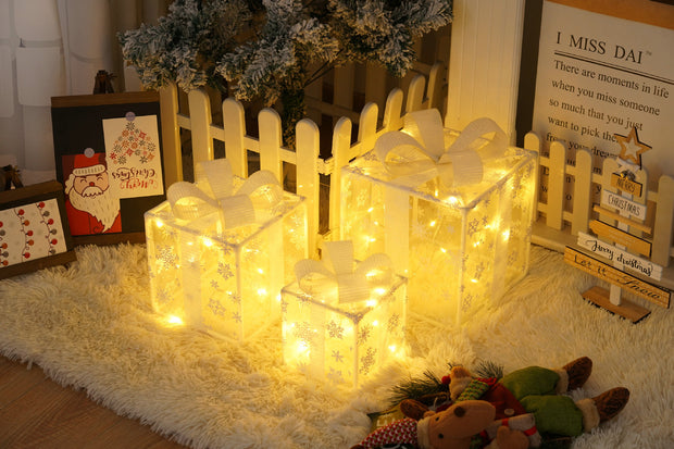 Illuminated Gift Box Trio with Remote Control