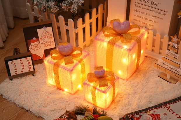 Illuminated Gift Box Trio with Remote Control