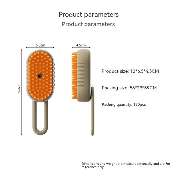 PurrfectPaws 3-in-1 Electric Steamy Brush - Cat & Dog Grooming Comb with Massage & Hair Removal