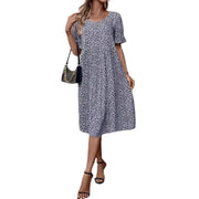 Summer U-neck Floral Fashion Loose DressProduct information:
 
 Color: Black, Rose Red, Blue
 
 Size: M,S,L,XXL,XL
 
 Skirt length: mid-length skirt
 
 Main fabric composition: Polyester (polyester fiber)
ZIP UP EXPRESSWoman-neck Floral Fashion Loose Dress