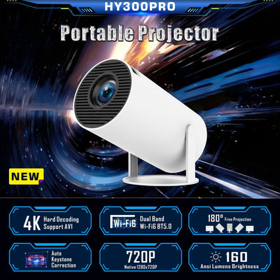 HY300 Pro Portable Home Theater Projector - Compact Entertainment Powerhouse