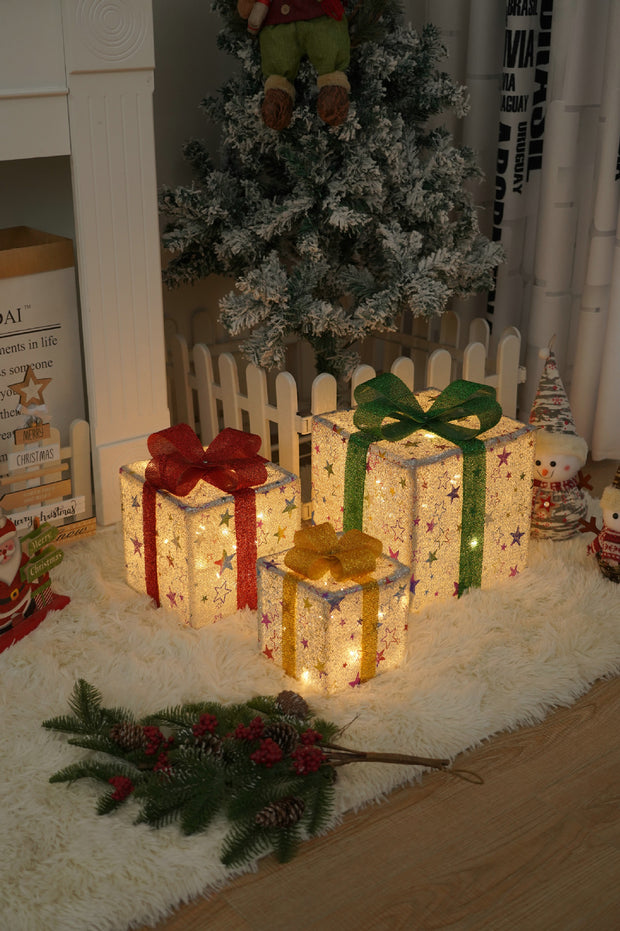 Illuminated Gift Box Trio with Remote Control