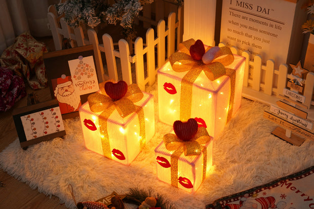 Illuminated Gift Box Trio with Remote Control